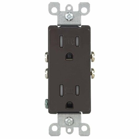 EZGENERATION Brown 15 Amp Decora Duplex Receptacle EZ331706